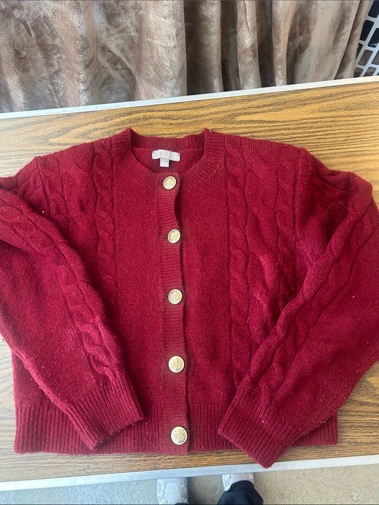 J. Crew Sweaters - J. Crew Cable Knit Button-Up Cardigan in Wine